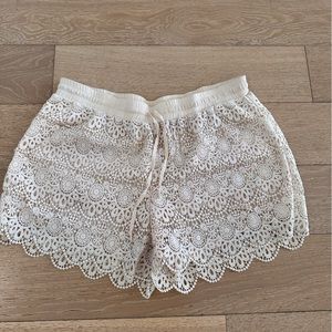Cream Lace Shorts